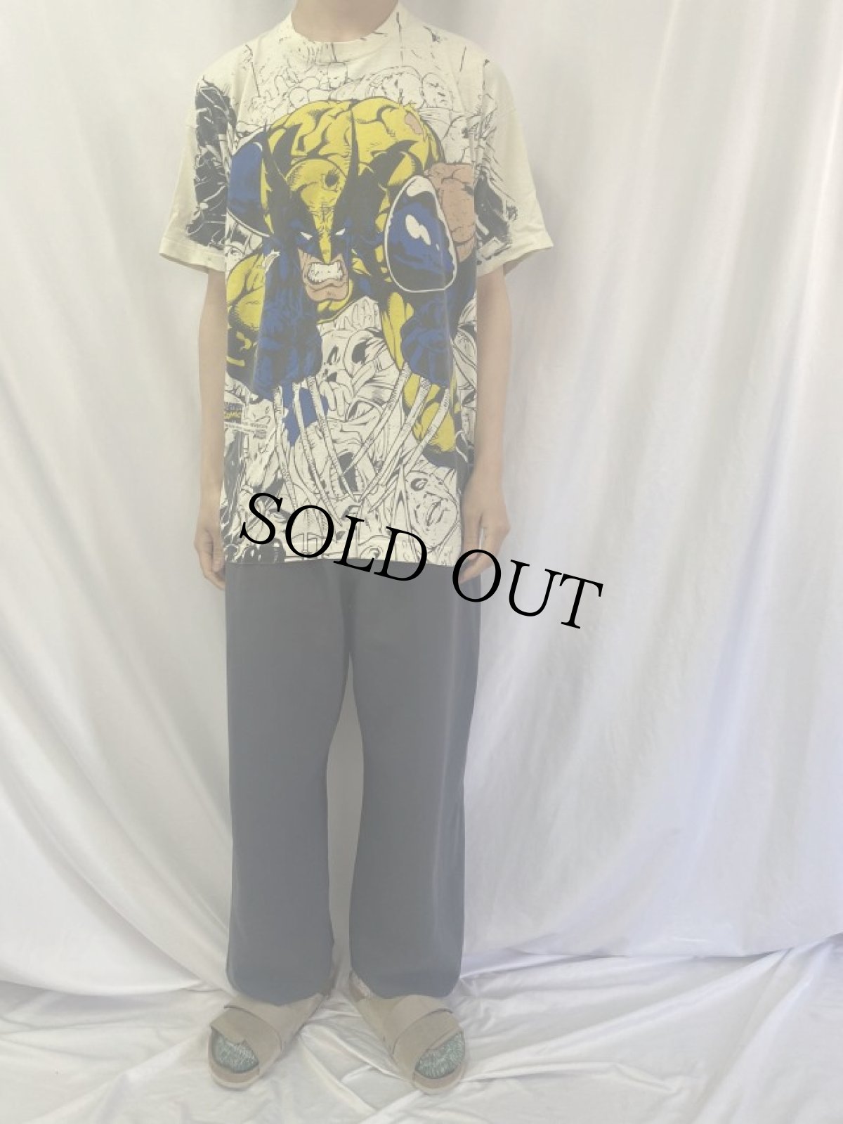 画像2: 90's MARVEL "WOLVERINE" USA製 キャラクターTシャツ XL (2)