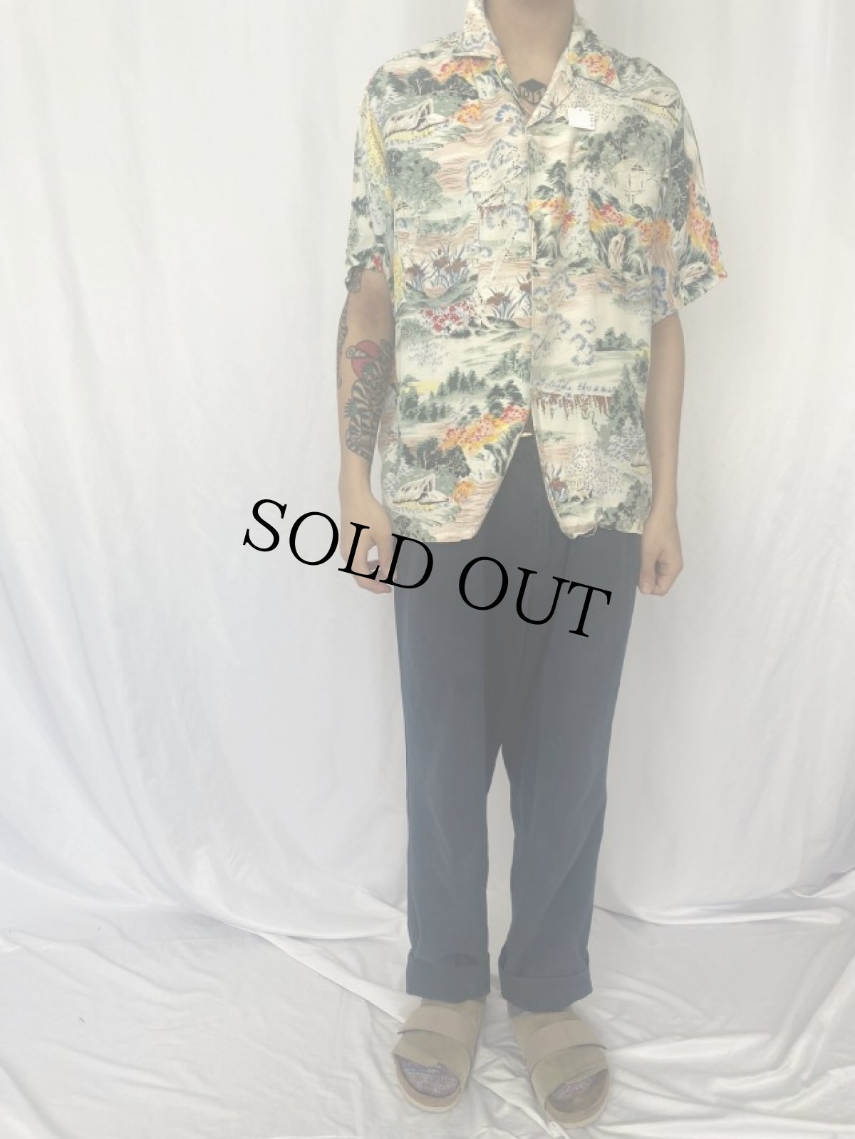 画像2: 60's PENNEY'S JAPAN製 レーヨンアロハシャツ (2)