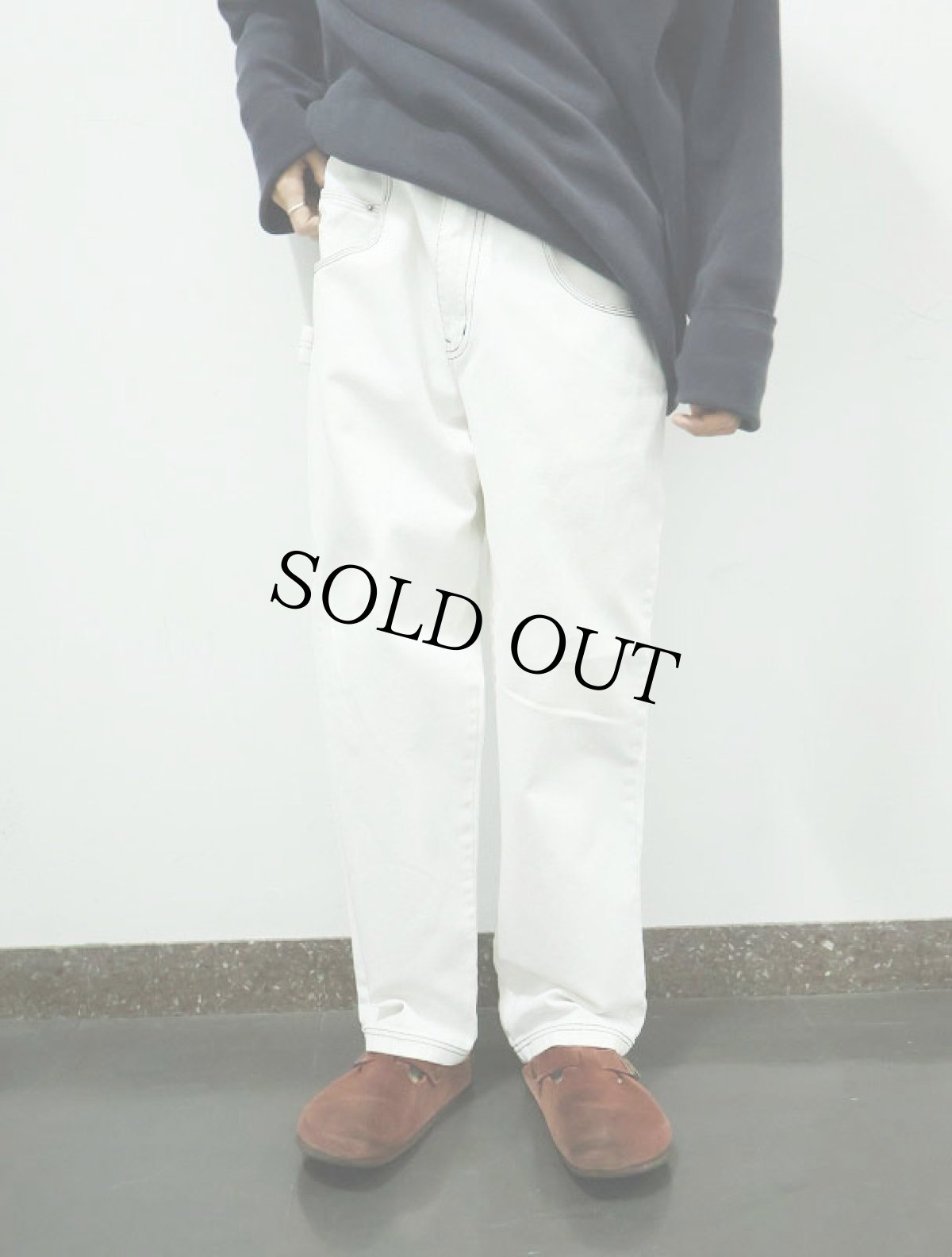 画像3: J.O.B.b CLOTHING CO. ロゴ刺繍 ホワイトデニムペインターパンツ W32 (3)