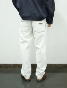 画像4: J.O.B.b CLOTHING CO. ロゴ刺繍 ホワイトデニムペインターパンツ W32 (4)