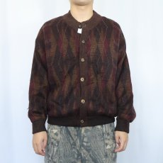 画像2: Yves Saint-Laurent 総柄 モヘア×アクリルニットカーディガン  (2)
