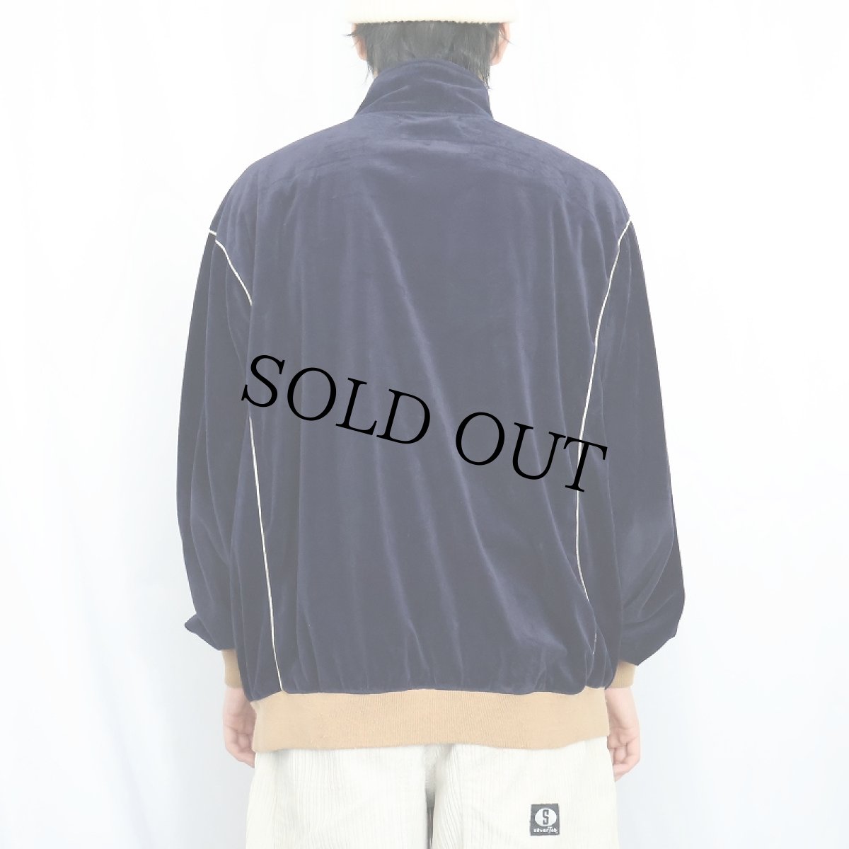 画像3: 70's Saks Fifth Avenue ベロアトラックジャケット NAVY XL (3)
