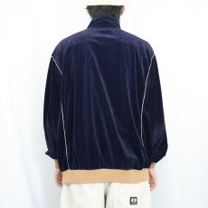 画像3: 70's Saks Fifth Avenue ベロアトラックジャケット NAVY XL (3)