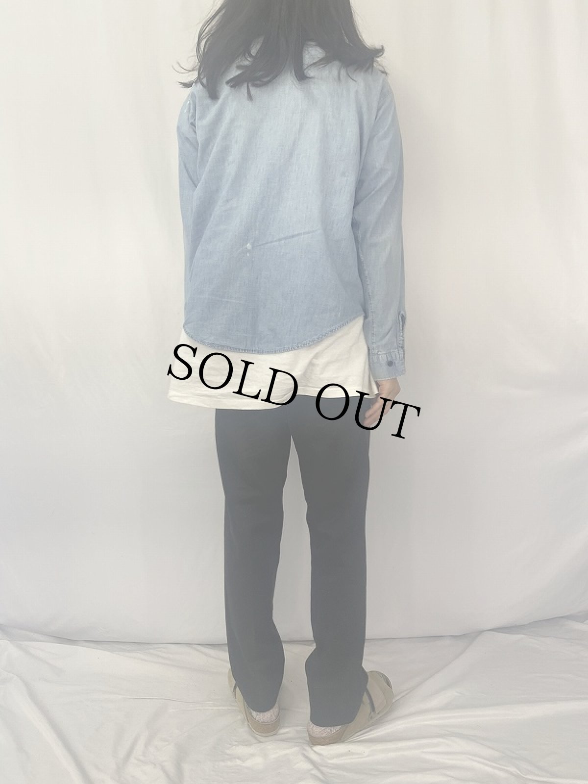 画像4: 70〜80's FIVE BROTHERS USA製 シャンブレーシャツ L (4)