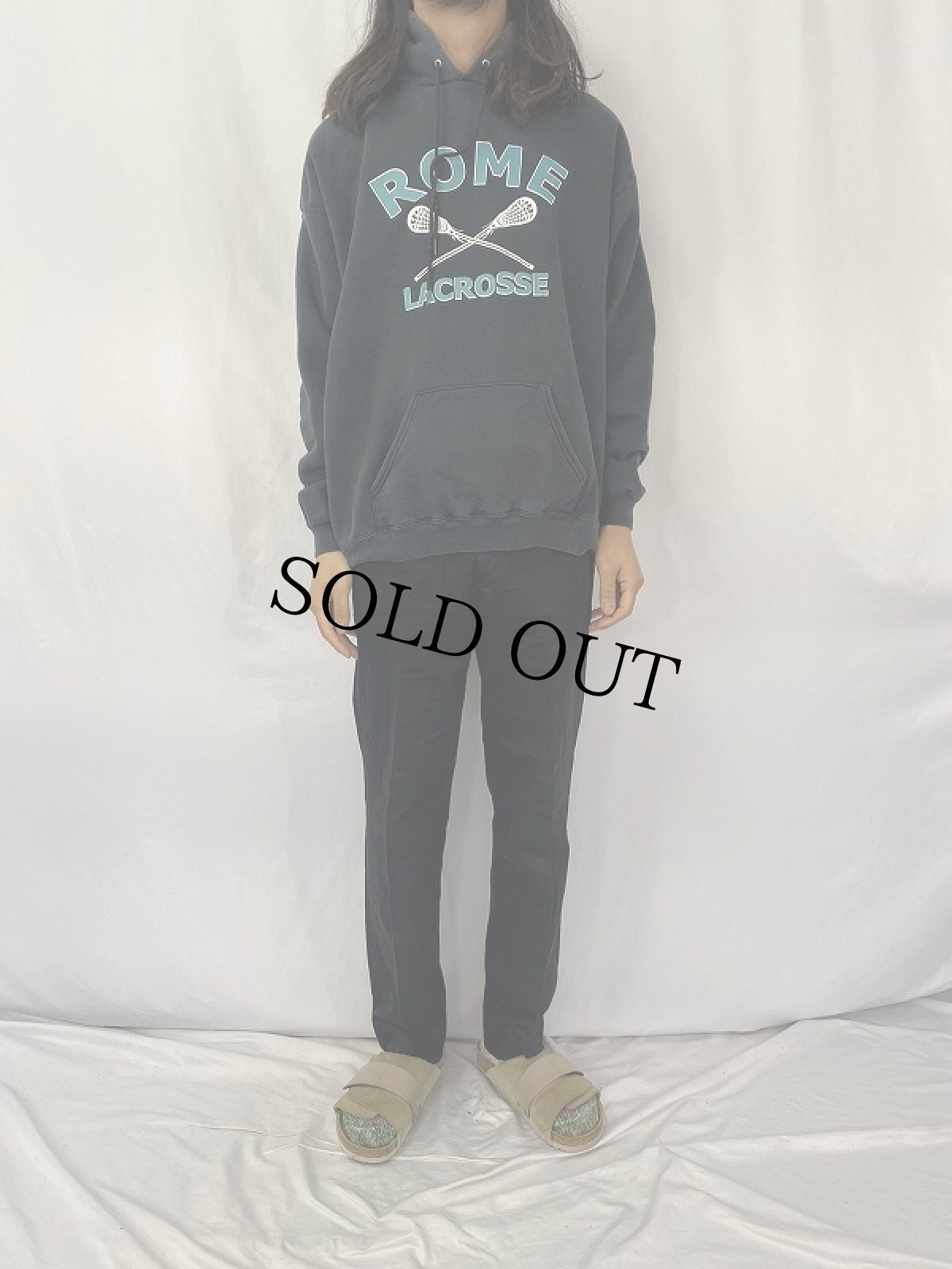 画像2: Lee "ROME LACROSSE" プリントスウェットフーディ XL (2)