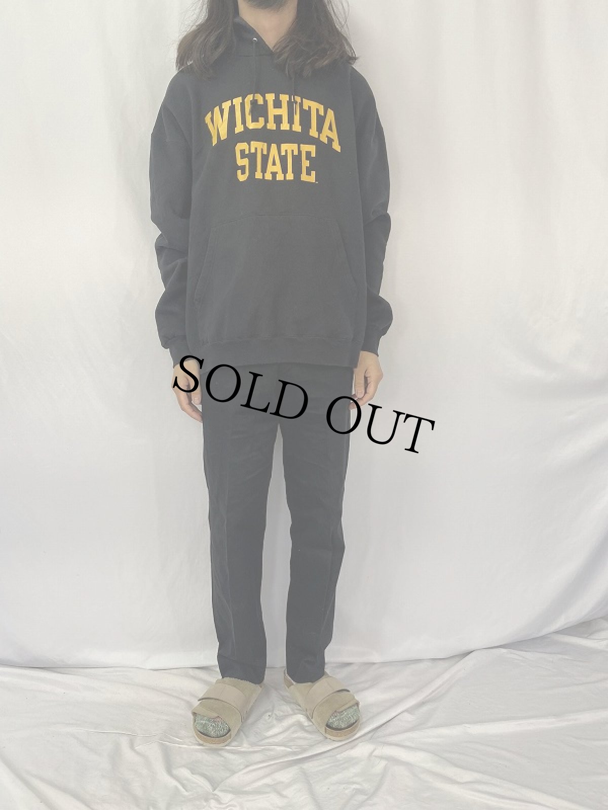 画像2: Champion "WICHITA STATE" プリントスウェットフーディ XXL BALCK (2)