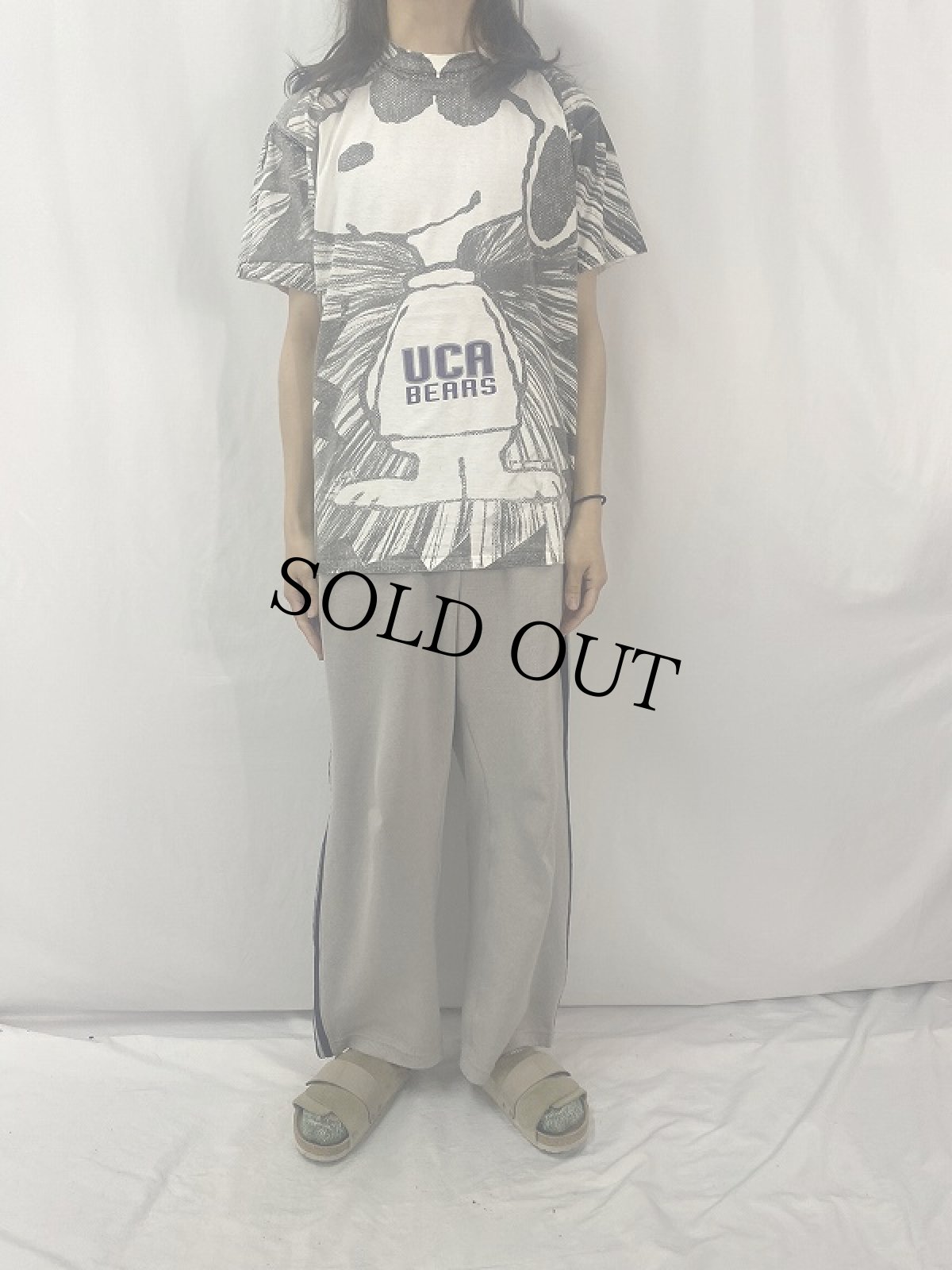 画像2: 90's SNOOPY USA製 "UCA BEARS" 大判プリントTシャツ L (2)