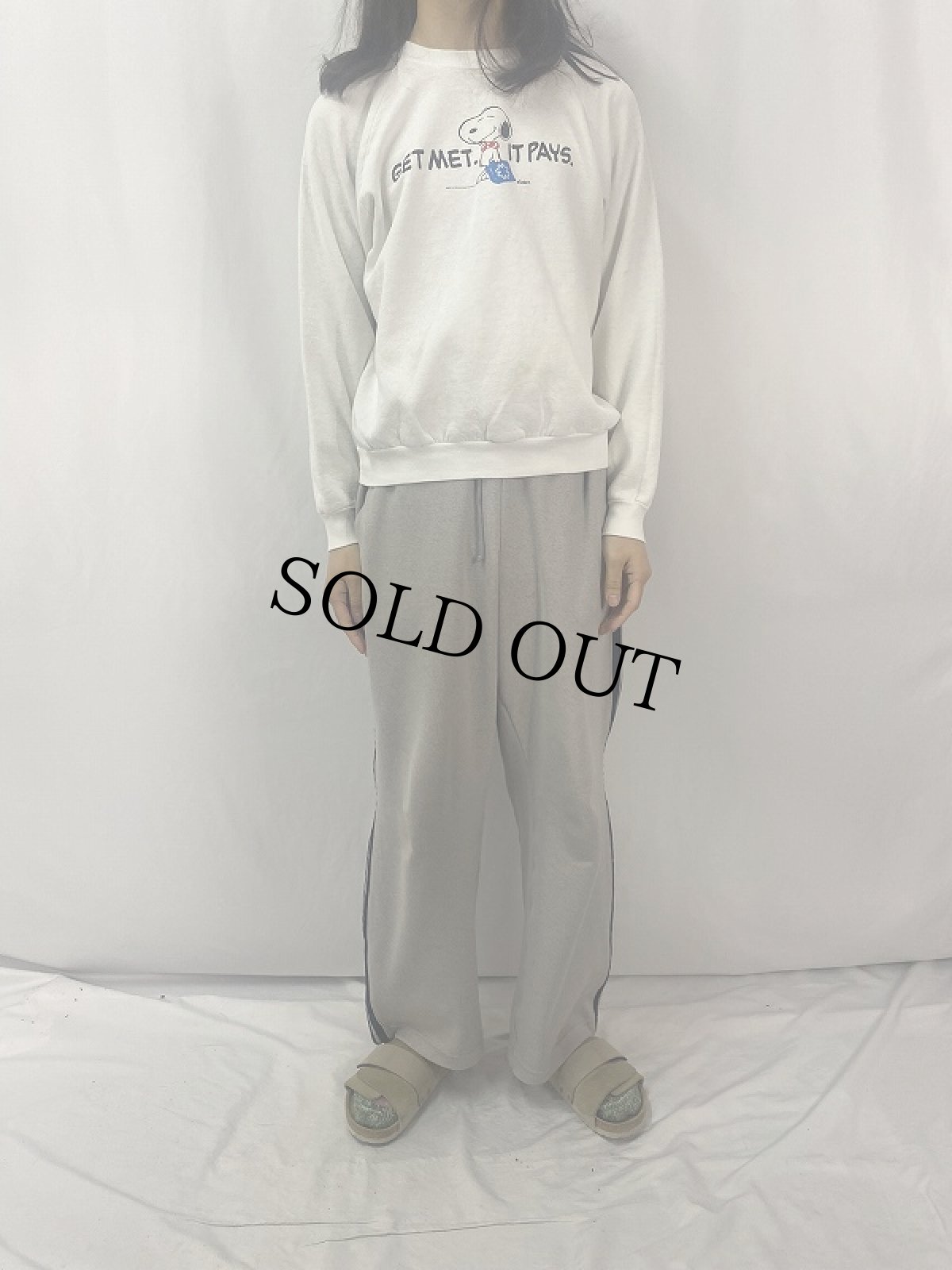 画像2: 90's SNOOPY USA製 "GET MET. IT PAYS." プリントスウェット XL (2)