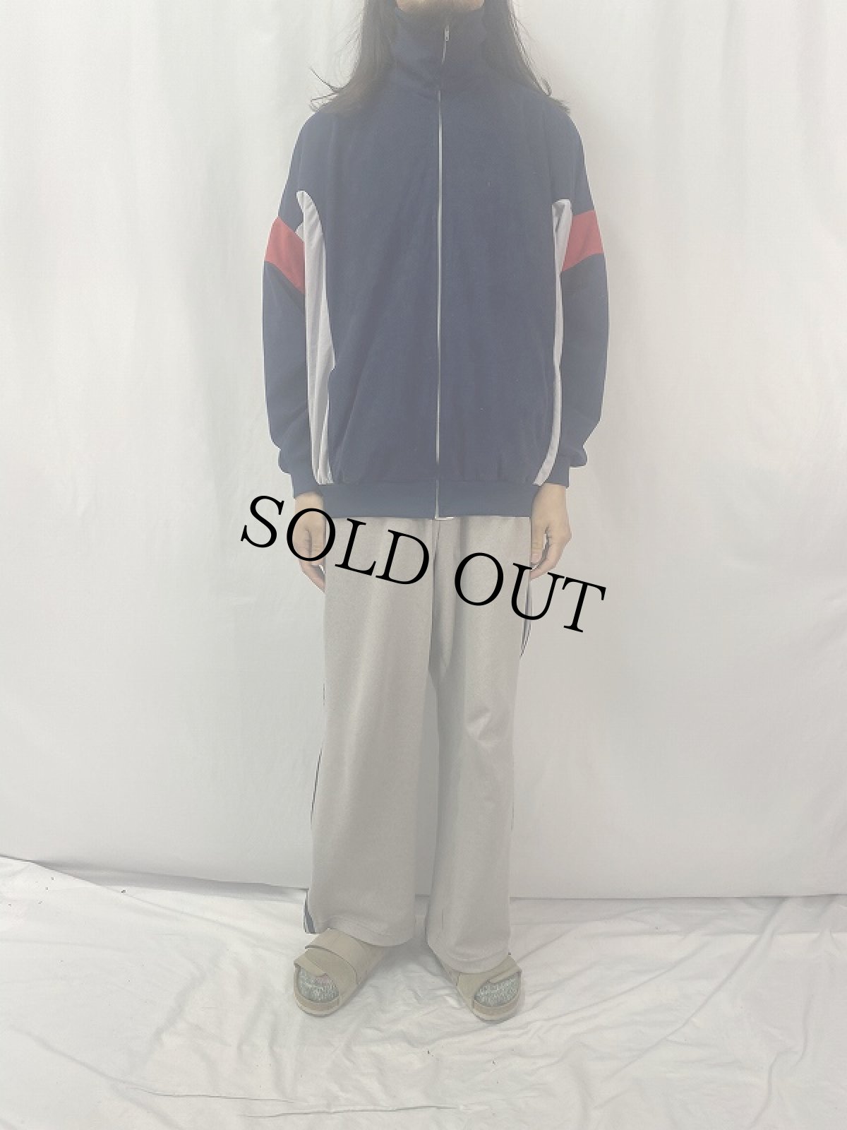 画像2: 70〜80's 切り替えデザイン ベロアジップジャージ  (2)