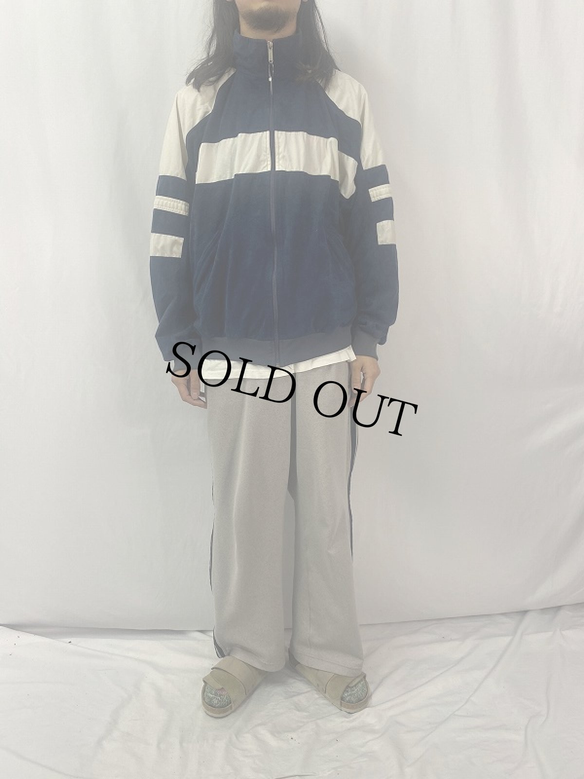 画像2: 70〜80's DECATHLON 切り替えデザイン ベロアジップジャージ XL (2)