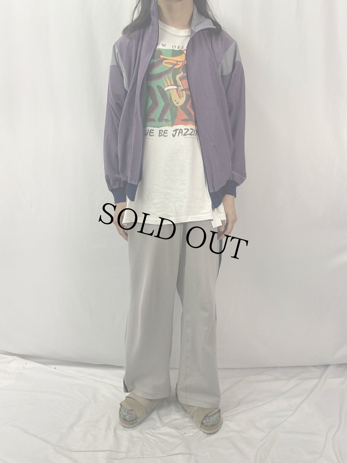 画像2: 70〜80's FRANCE製 切り替えデザイン ベロアジップジャージ  (2)