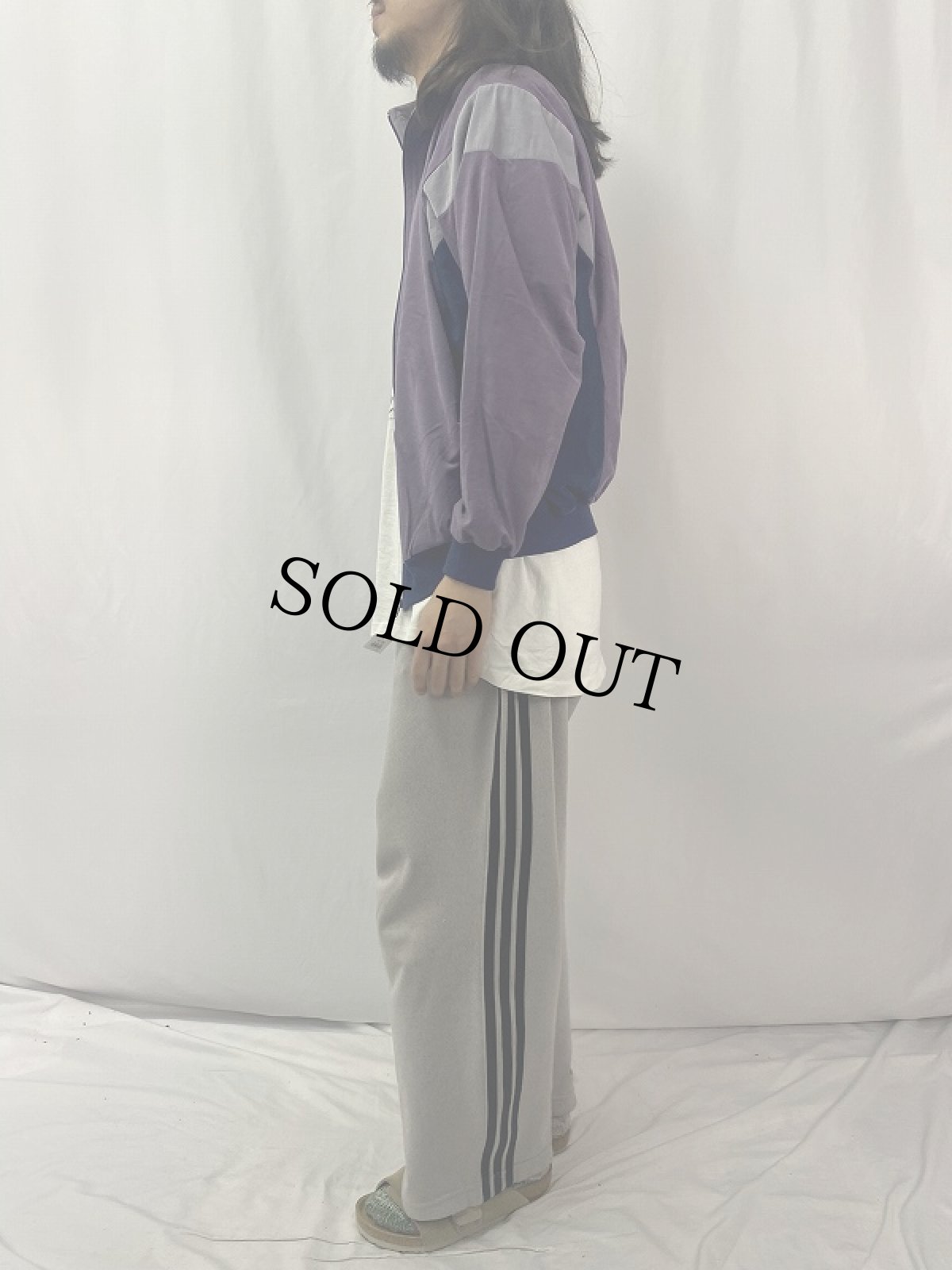 画像3: 70〜80's FRANCE製 切り替えデザイン ベロアジップジャージ  (3)