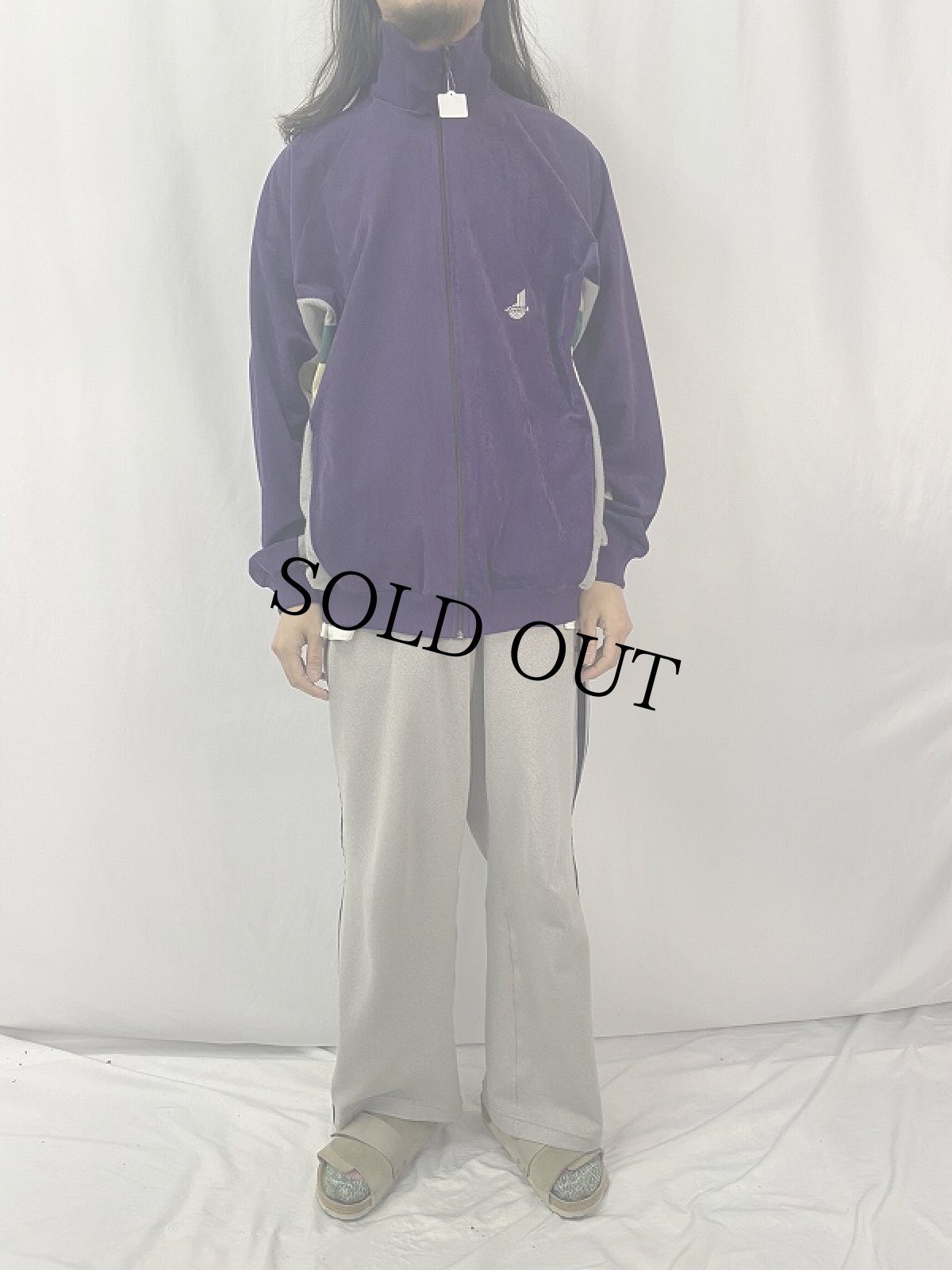 画像2: 80's TERINDA FRANCE製 切り替えデザイン ベロアジップジャージ  (2)