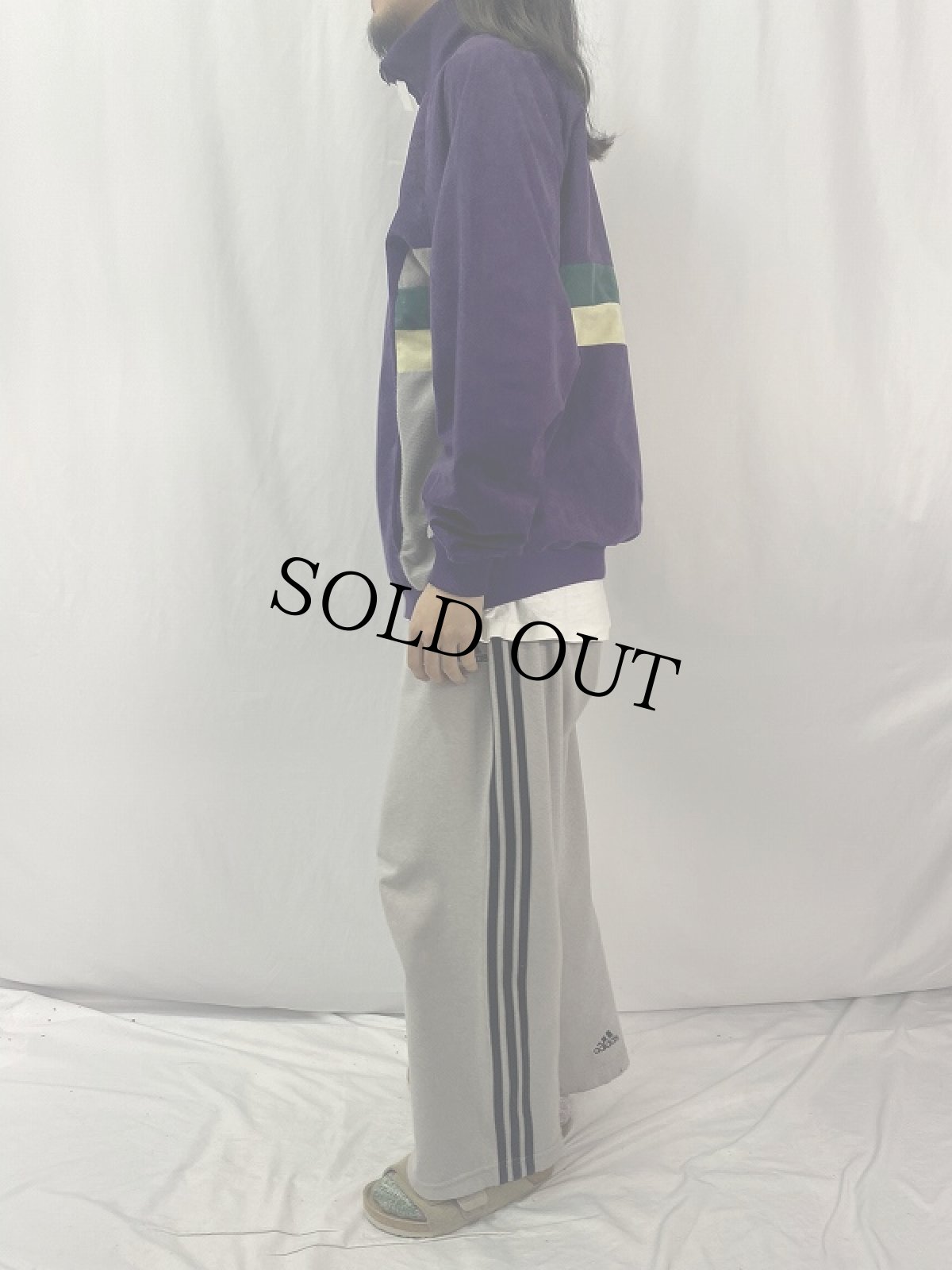 画像3: 80's TERINDA FRANCE製 切り替えデザイン ベロアジップジャージ  (3)