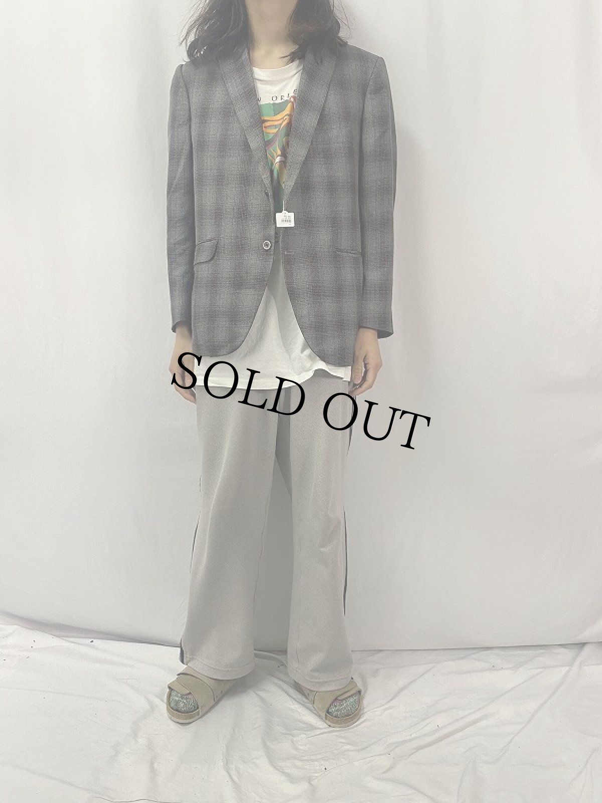 画像2: 70's EAGLE CLOTHES オンブレーチェック柄 テーラードジャケット  (2)