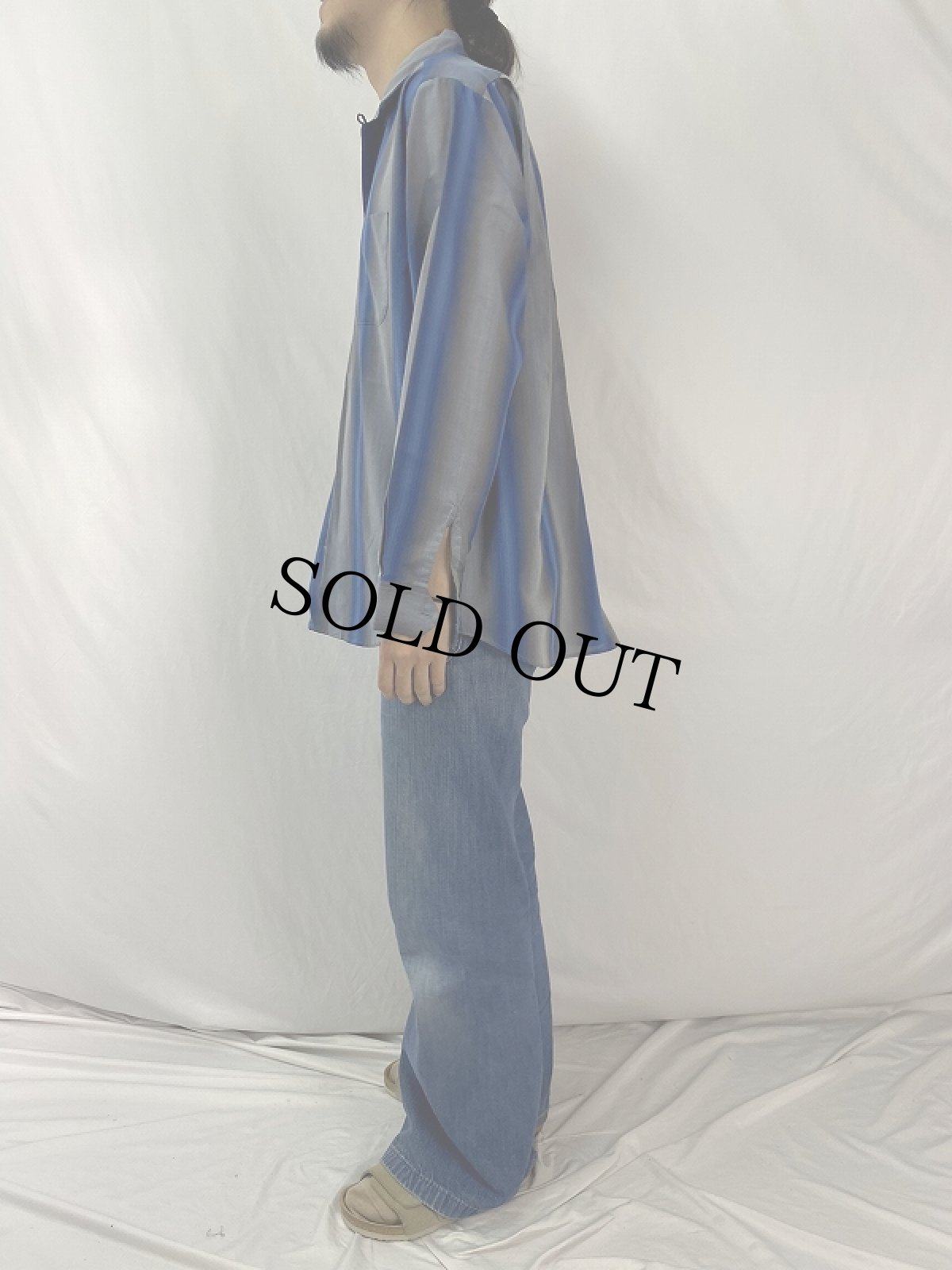 画像3: 60's Sears PREMA PRESTオンブレーストライプ柄 オープンカラーシャツ L (3)