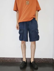 画像2: POLO Ralph Lauren HBT コットンカーゴパンツ NAVY W35 (2)
