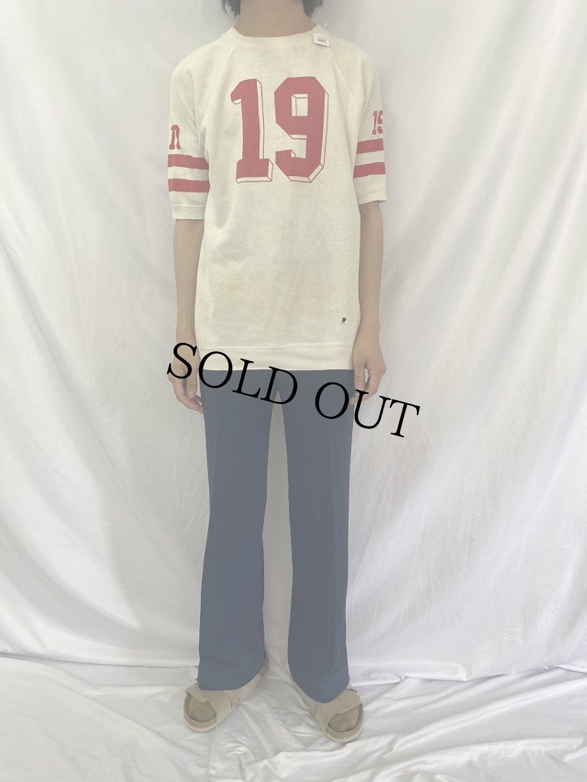 画像2: 60〜70's "19" ナンバリング ラグランスウェット (2)