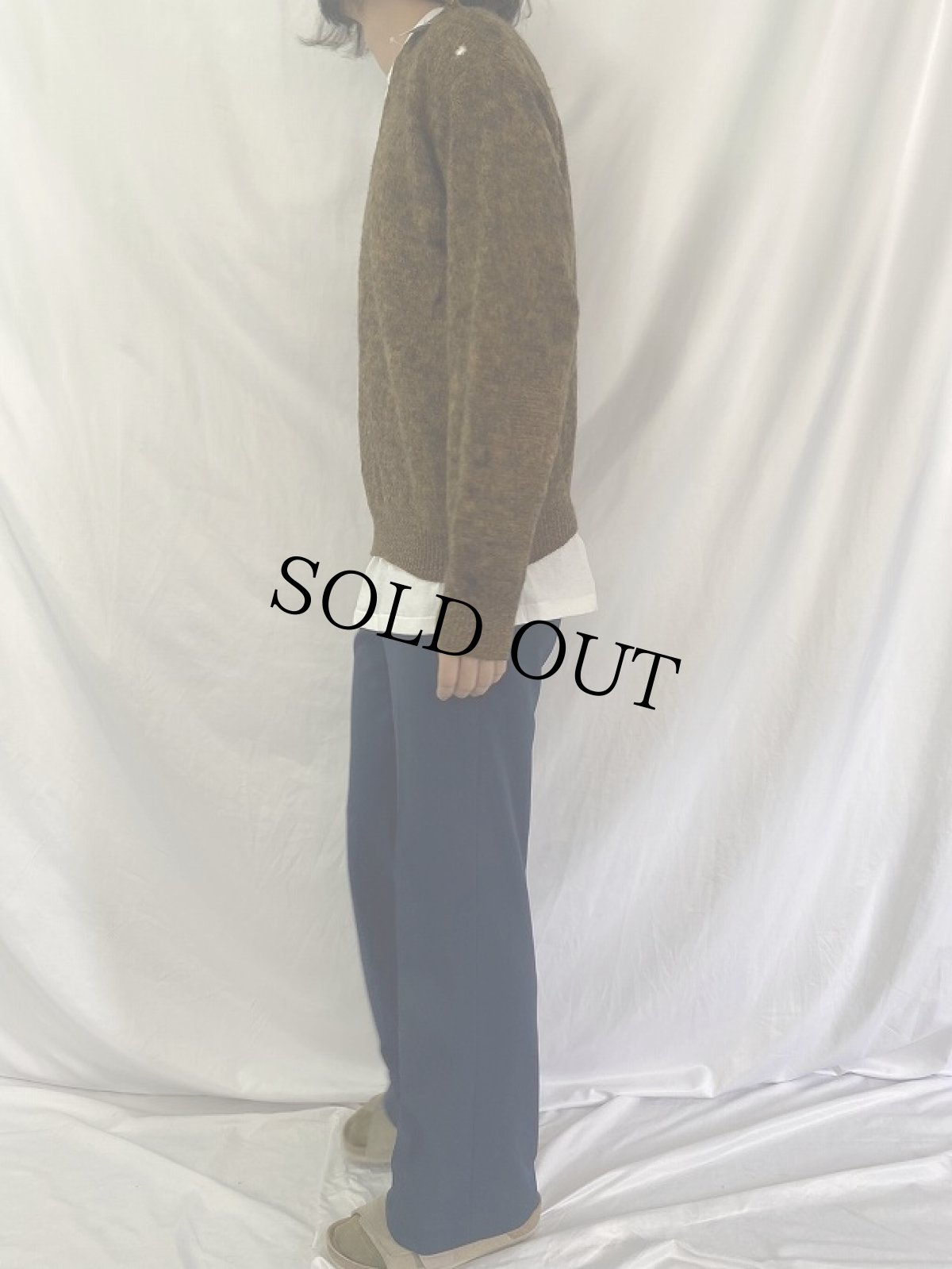 画像5: 60's Vネックモヘアニットセーター (5)