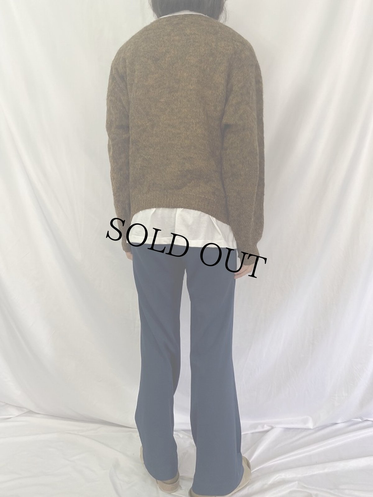 画像6: 60's Vネックモヘアニットセーター (6)