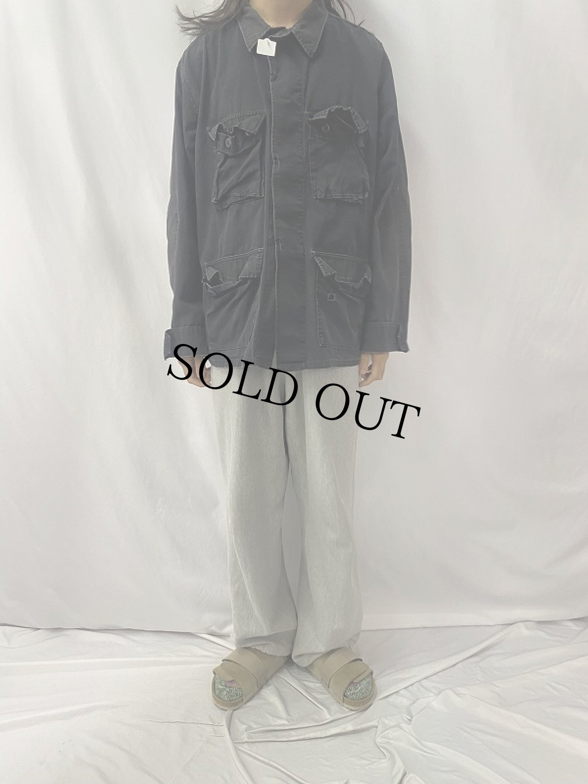 画像2: 90's U.S.ARMY コンバットジャケット BLACK (2)