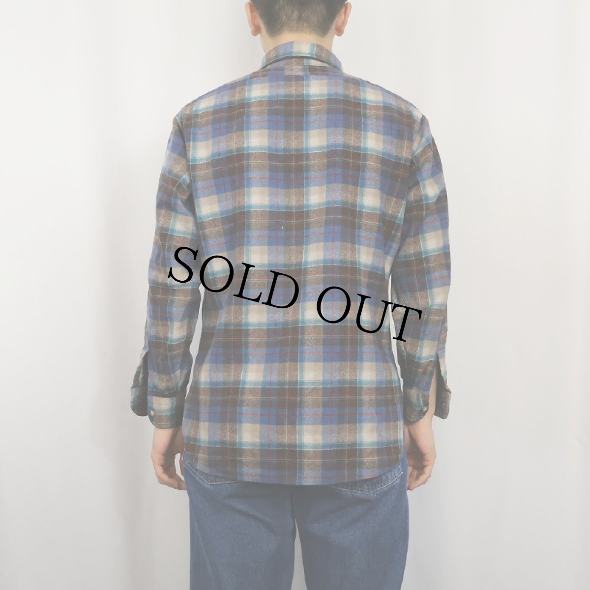 画像3: 70's PENDLETON USA製 チェック柄 ウールシャツ M (3)