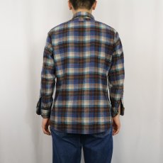画像3: 70's PENDLETON USA製 チェック柄 ウールシャツ M (3)