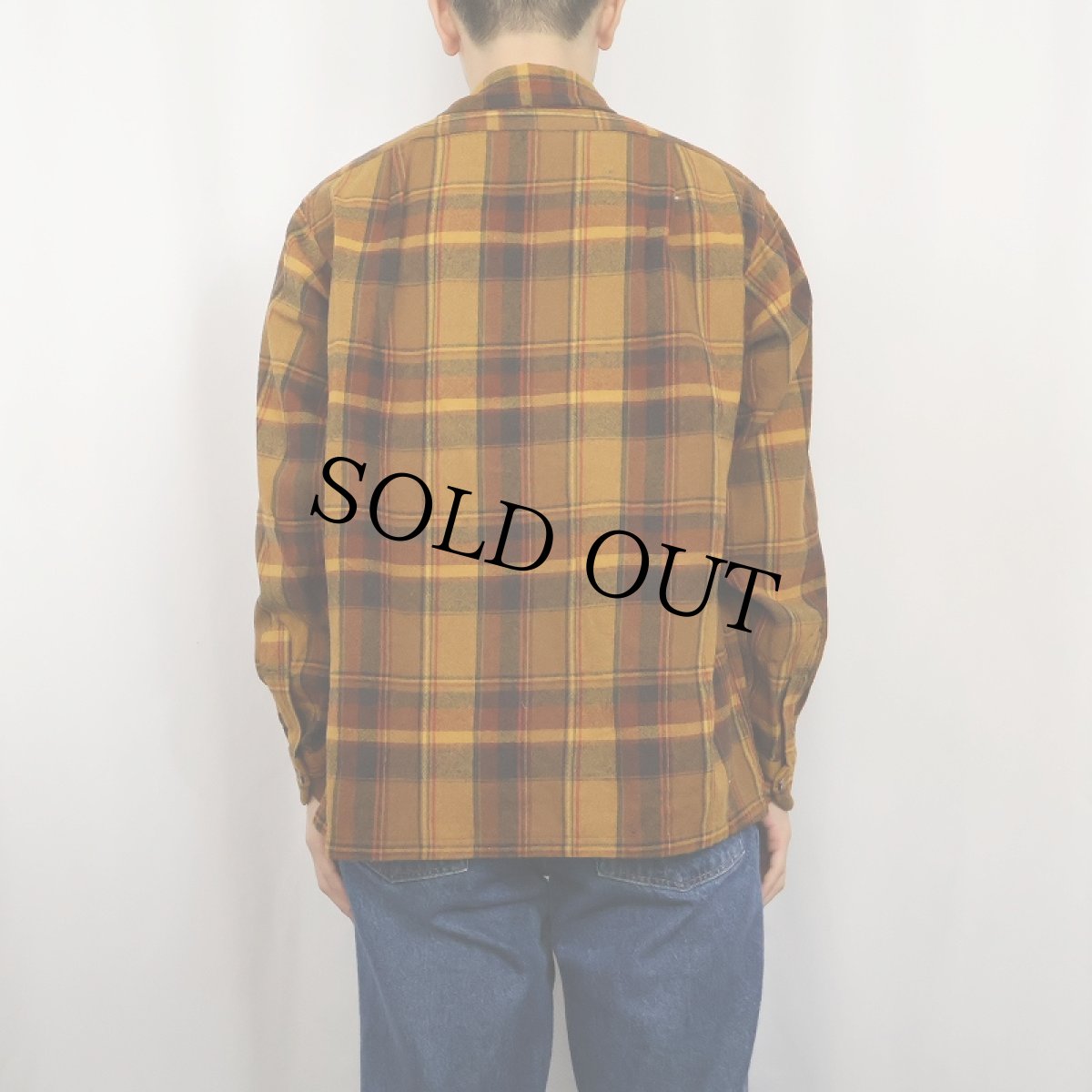 画像3: 70's PENDLETON USA製 チェック柄 オープンカラーウールシャツ L (3)