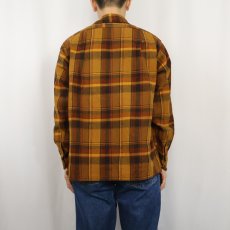 画像3: 70's PENDLETON USA製 チェック柄 オープンカラーウールシャツ L (3)