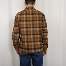 画像3: 70's PENDLETON チェック柄 オープンカラーウールシャツ S (3)