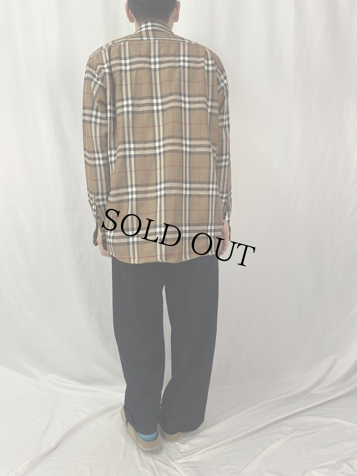 画像4: BURBERRY バーバリーチェック柄 ロゴ刺繍 コットンシャツ XXL (4)