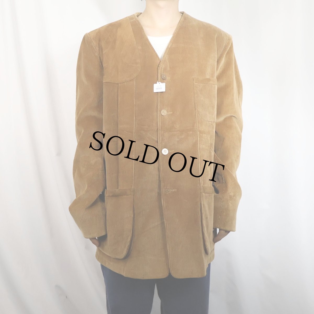画像2: 〜60's Abercrombie＆Fitch ガンパッチ付き ノーカラー コーデュロイノーフォークジャケット SIZE46 (2)