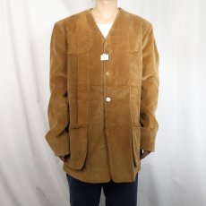 画像2: 〜60's Abercrombie＆Fitch ガンパッチ付き ノーカラー コーデュロイノーフォークジャケット SIZE46 (2)