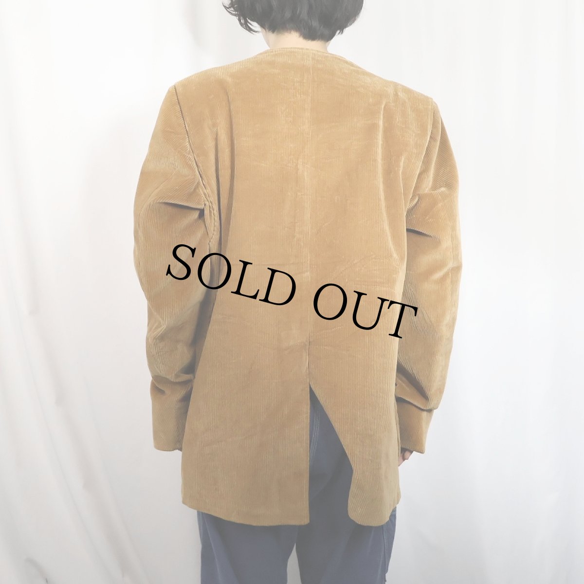 画像3: 〜60's Abercrombie＆Fitch ガンパッチ付き ノーカラー コーデュロイノーフォークジャケット SIZE46 (3)