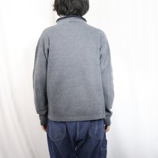 画像3: 2000's Timberland ロゴ刺繍 エルボーパッチ付き タートルネック リブニットセーター L (3)