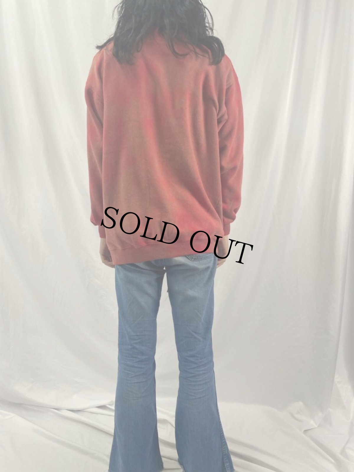 画像4: ハンドペイントフラワーアート スウェットカーディガン M (4)