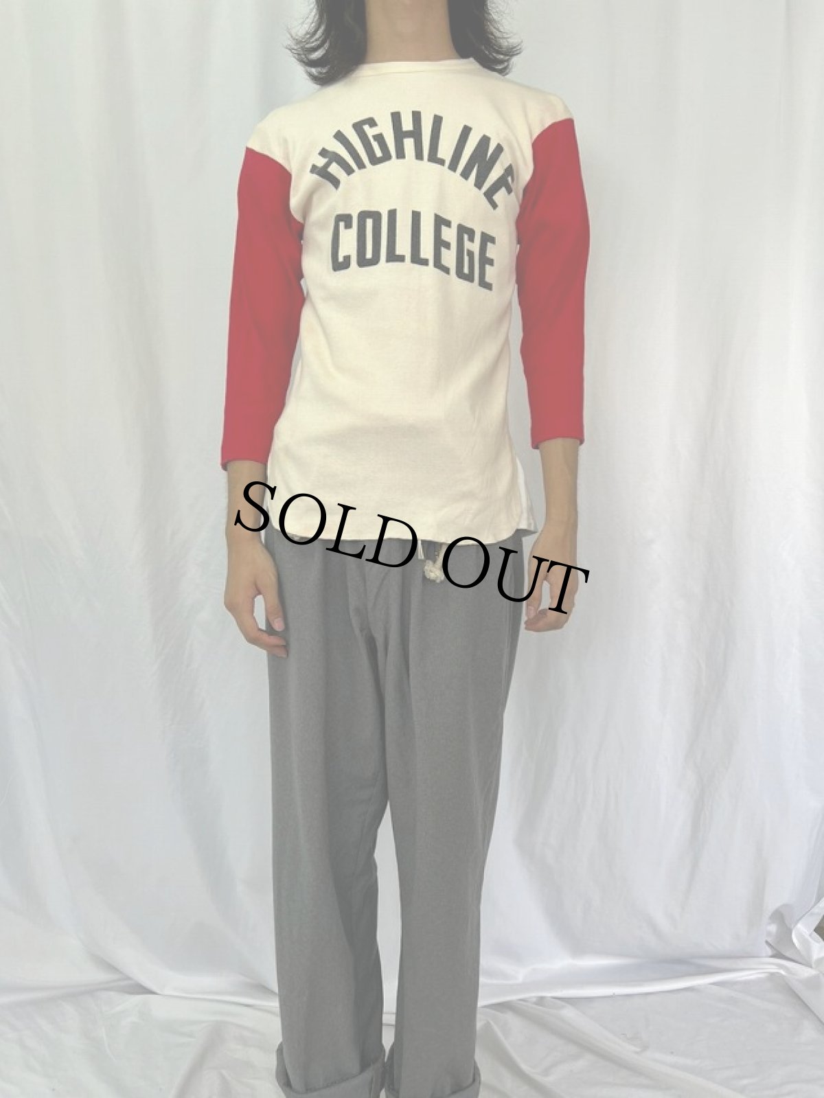 画像2: 70's Champion バータグ USA製 "HIGHLINE COLLEGE" ロンT M (2)