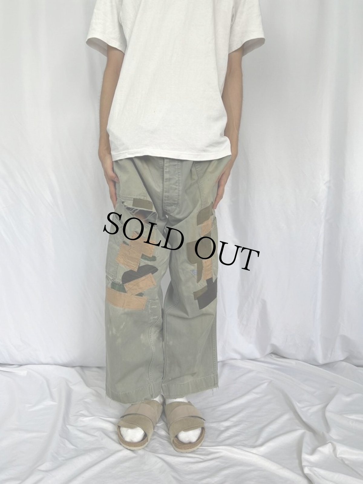 画像2: 50's U.S.AIR FORCE パッチワークリメイク ユーティリティートラウザーズ 34R (2)