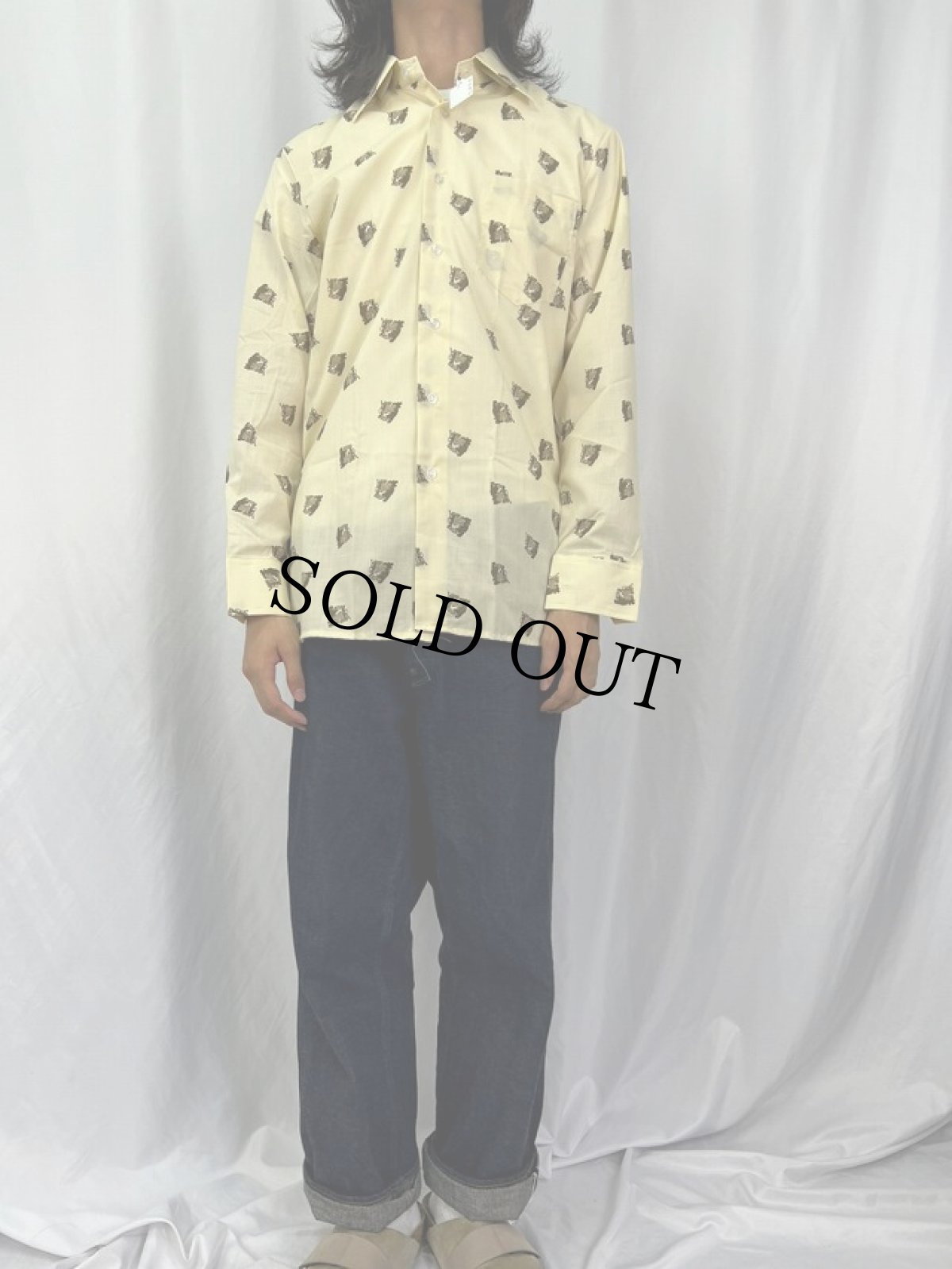 画像2: 70's Robby 総柄 シャツ DEADSTOCK (2)