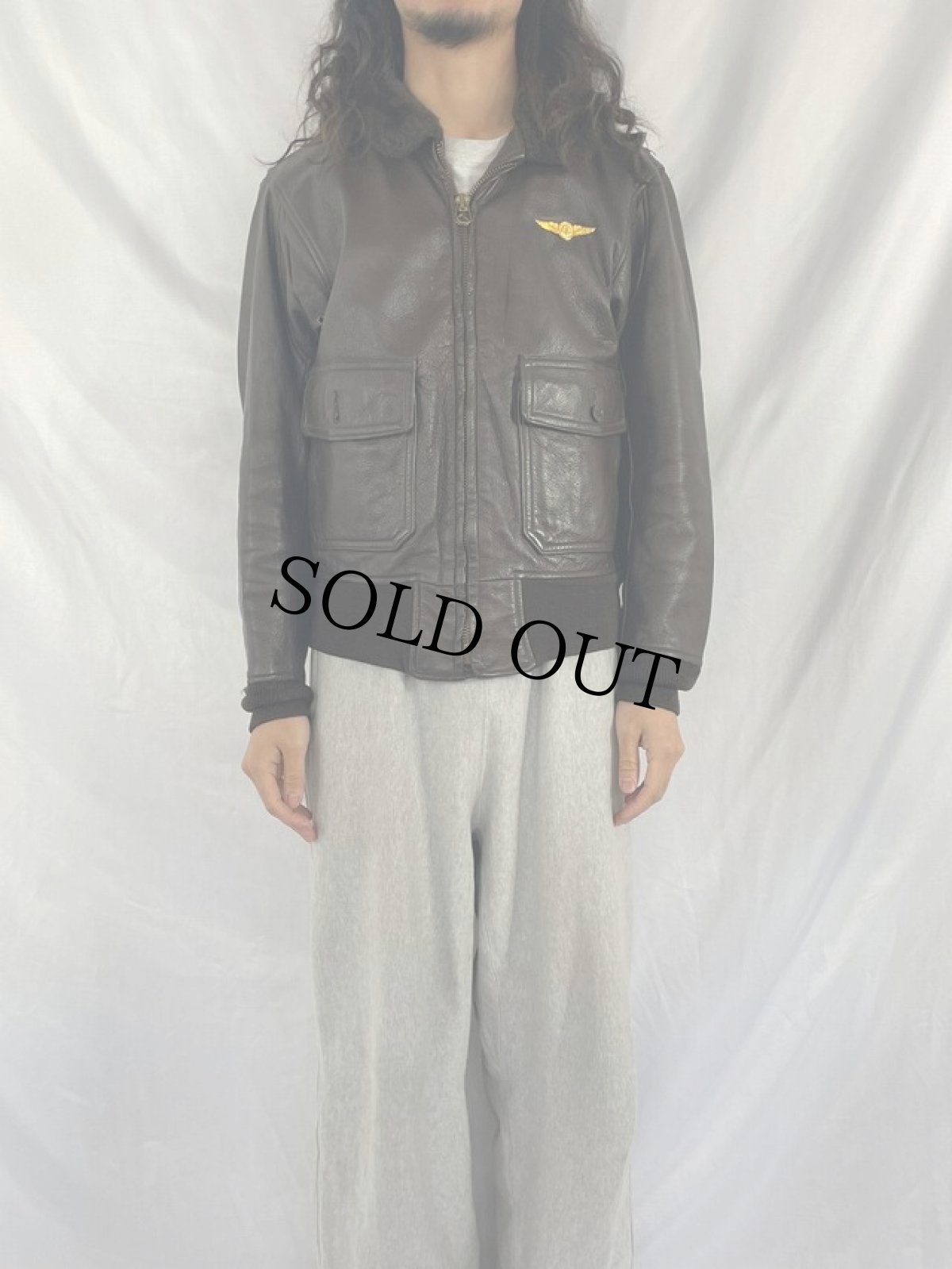 画像2: 70's U.S.NAVY G-1フライトジャケット 40 (2)