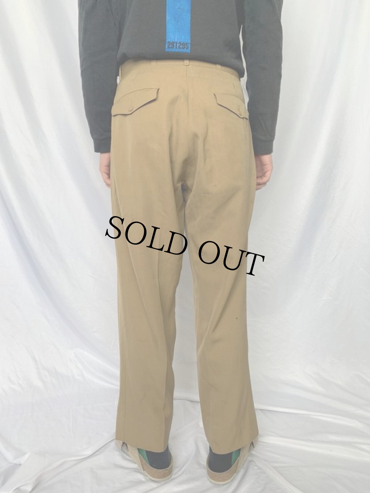 画像4: 40's ウールギャバジン スラックス W31 (4)