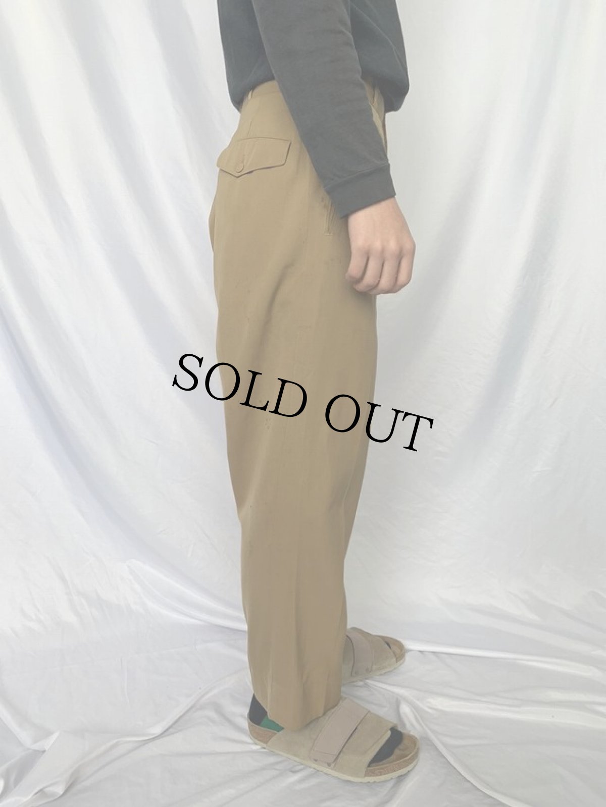 画像3: 40's ウールギャバジン スラックス W31 (3)