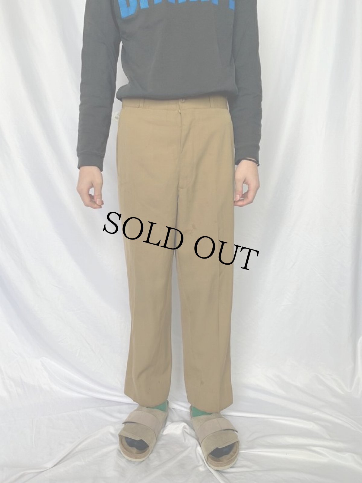 画像2: 40's ウールギャバジン スラックス W31 (2)