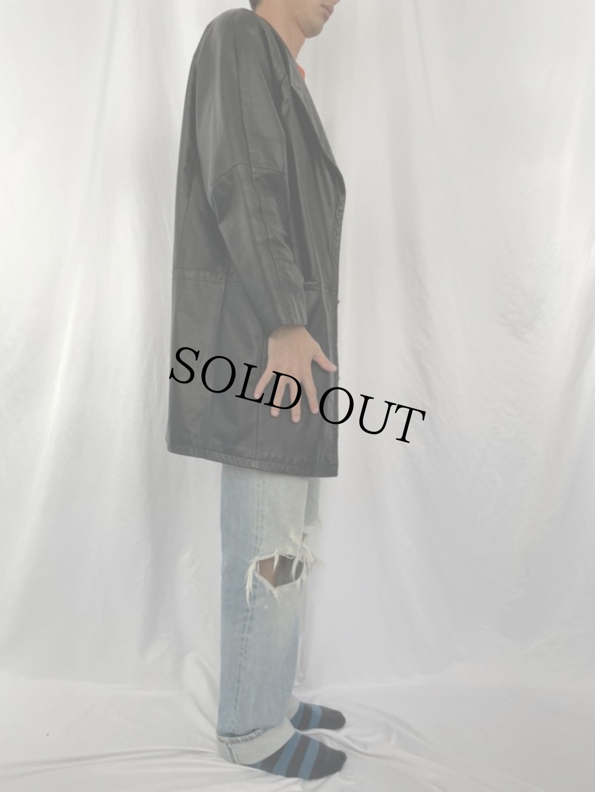 画像3: GENERAL CLOTHING COMPANY LTD レザーハーフコート M (3)