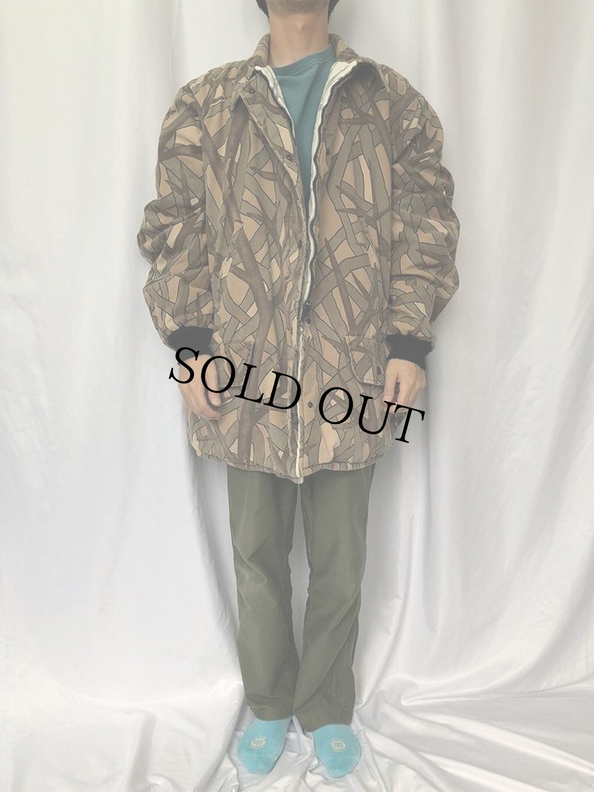 画像3: 80's skyline camo 1987 中綿入り リバーシブルハンティングジャケット (3)