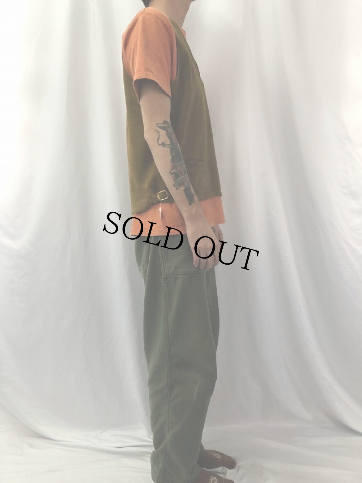 画像3: 40's ディアスキン プルオーバーベスト (3)