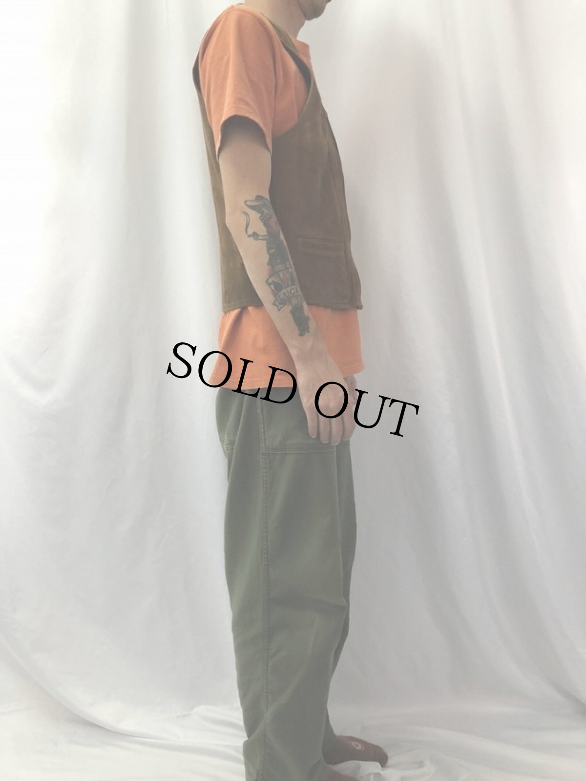 画像3: 30〜40's "ハトメジップ" ディアスキンベスト (3)