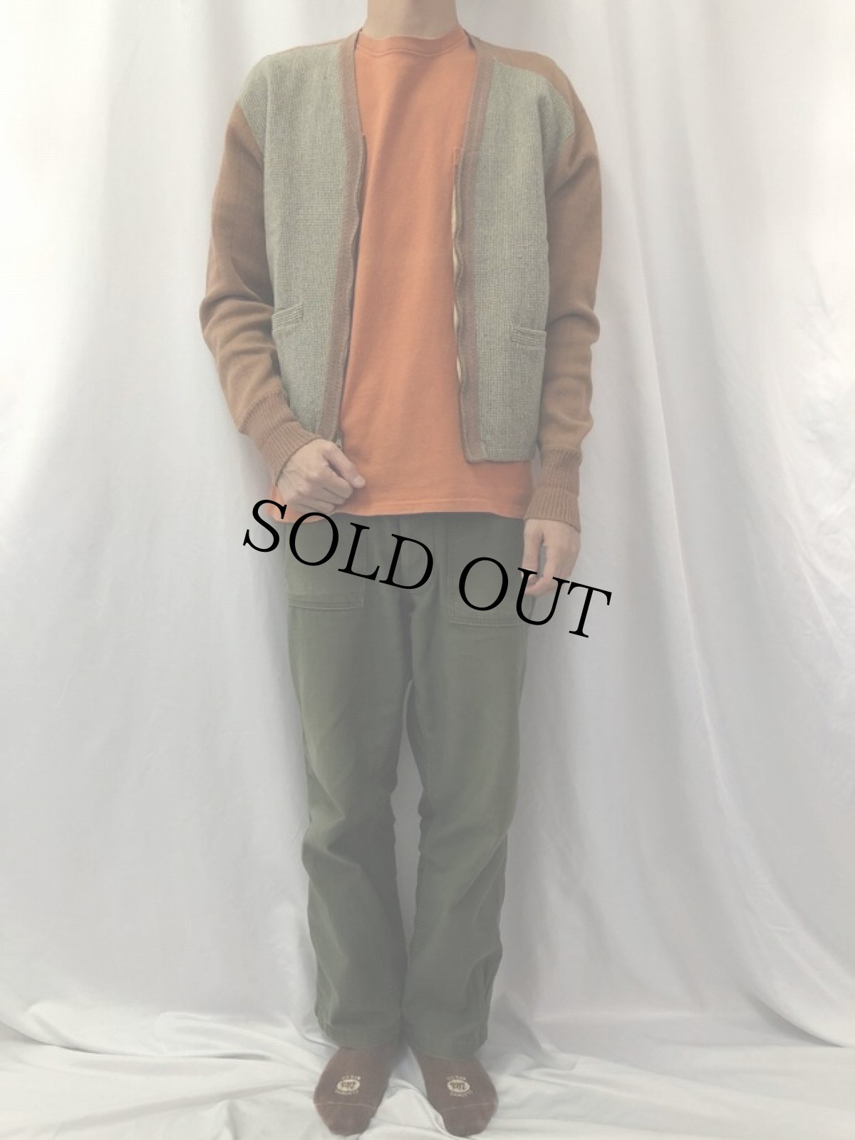 画像2: 40's ベル型CONMAR ストーン ニットカーディガン (2)