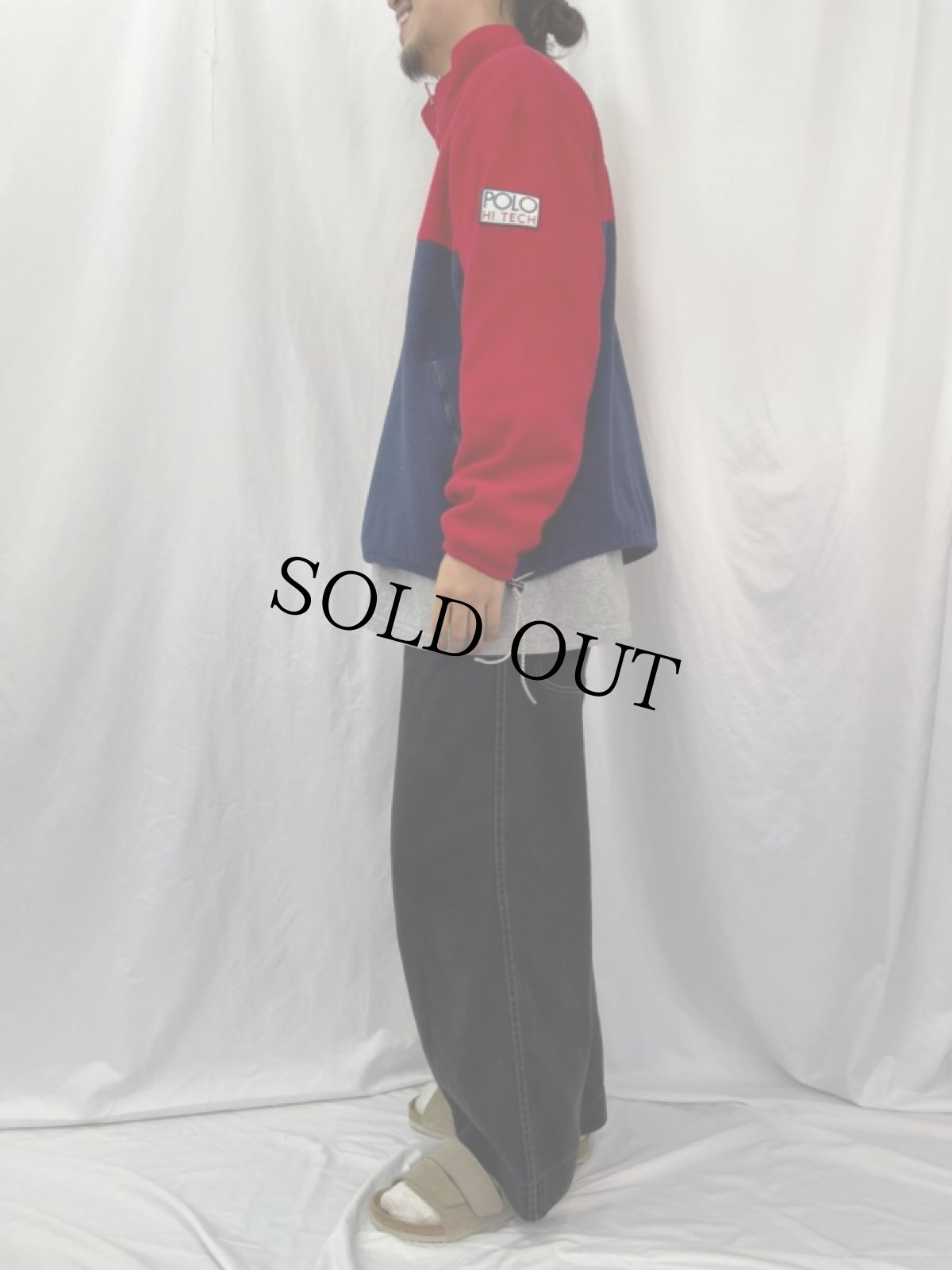 画像3: 90's POLO Ralph Lauren USA製 "POLO HI TECH" ハーフジップフリースジャケット XL (3)