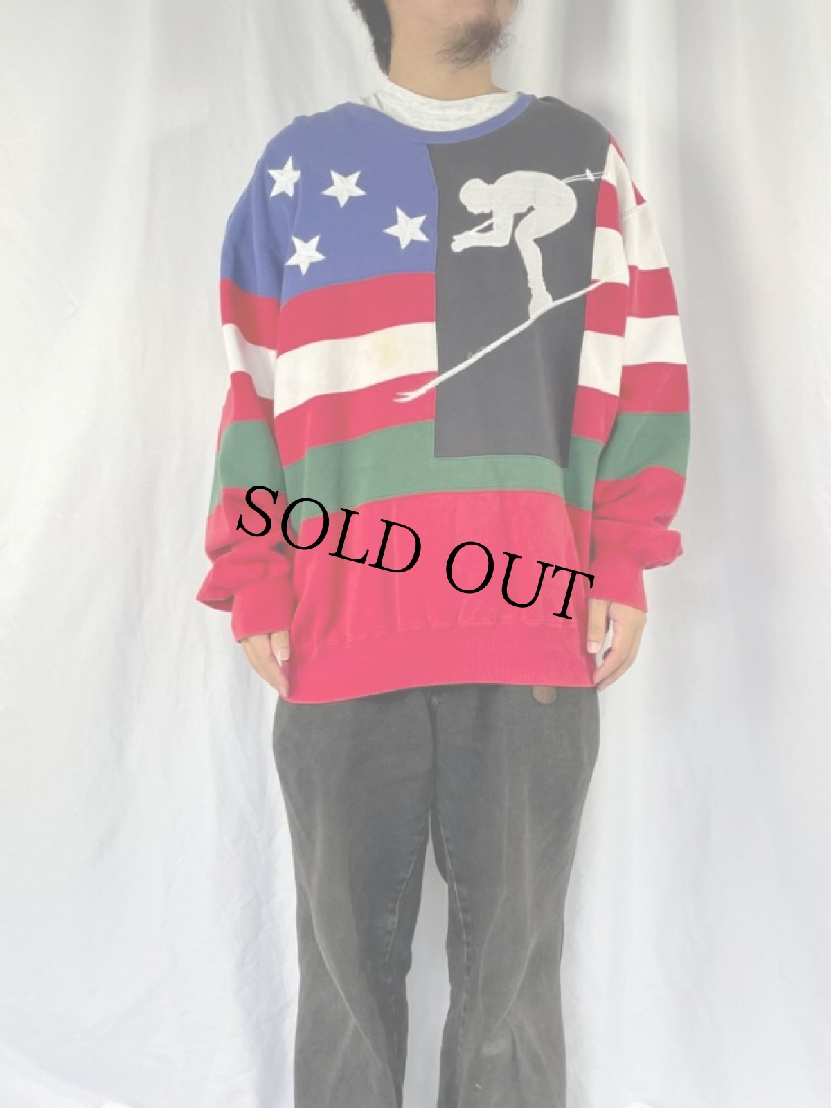 画像2: 90's POLO Ralph Lauren "SUICIDE SKI MAN" スウェット XL (2)